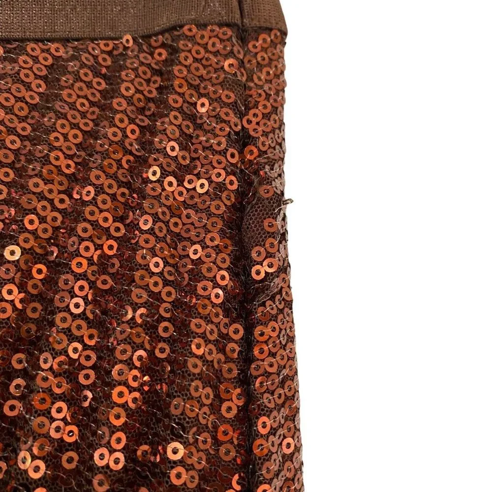 Flannel Designer Size 0 AU 6 Pisces Copper Sequin Pleated Maxi Skirt New RRP$410 - Picture 5 of 10